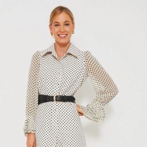Tuckernuck White Polka Dot Livia Dress - NWT